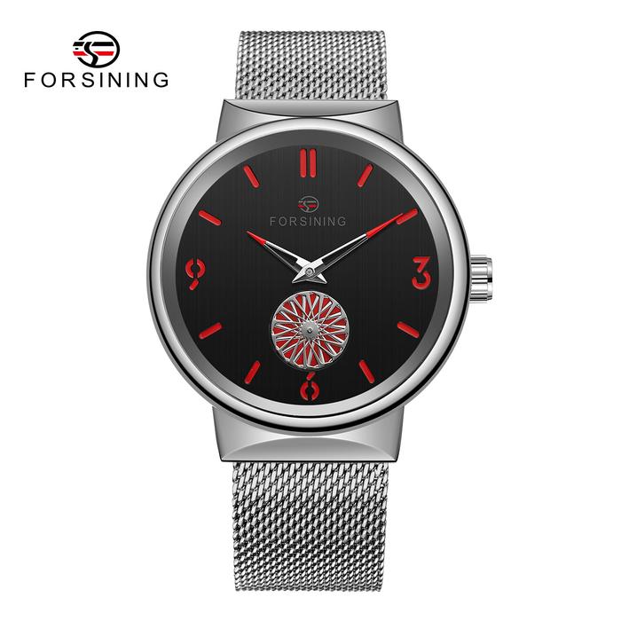 Original Forsining Mechanical Watch Fashion Gold Stainless Steel Mesh