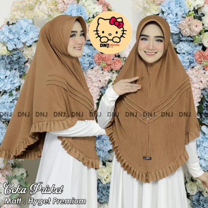 \NEW/ kerudung/hijab/bergo plisket DNJ model ceka Lis