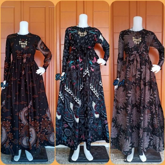 \NEW/ Gamis Batik (COD) MANGGAR Gamis Batik Pesta Model Terbaru
