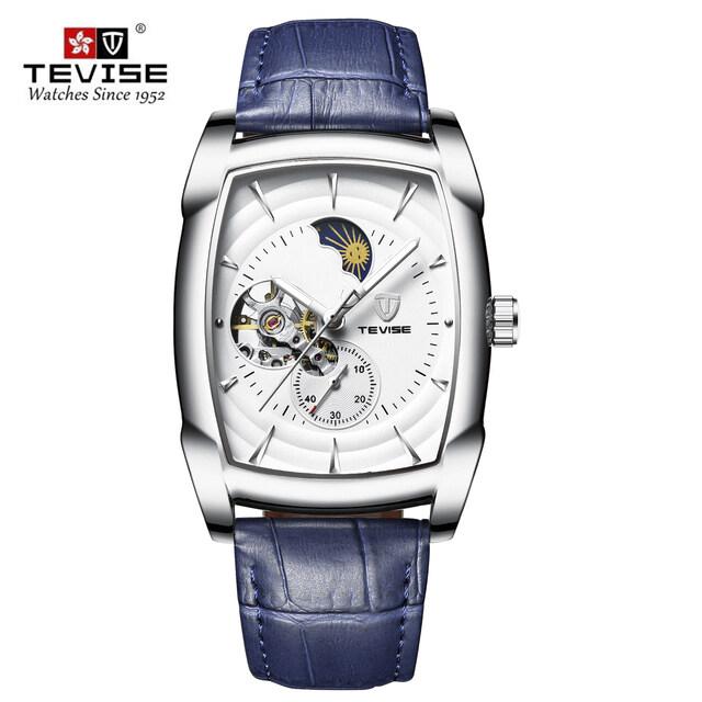 Tevise Automatic Mechanical Watch Rectangular Vintage Style Sports Men