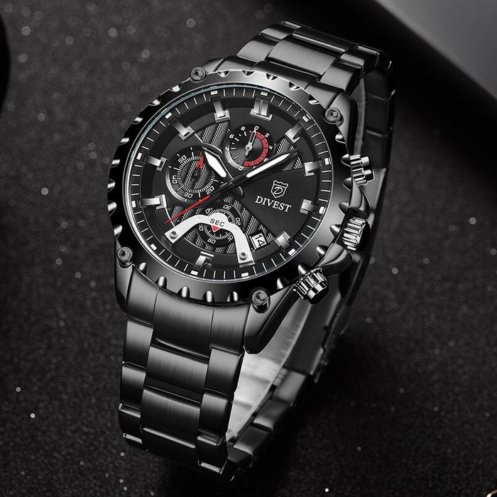 DIVEST Brand Fashion Business Men Watch Unique Design Alloy Dial Date