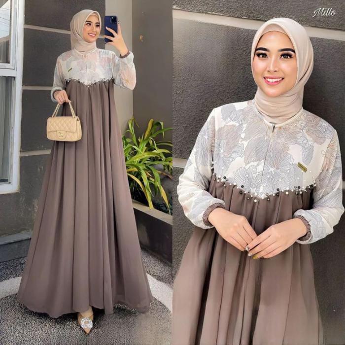 \NEW/ KIFARA DRESS BAHAN CRINKLE AIRFLOW MIX CERUTY BABYDOLL MOTIF