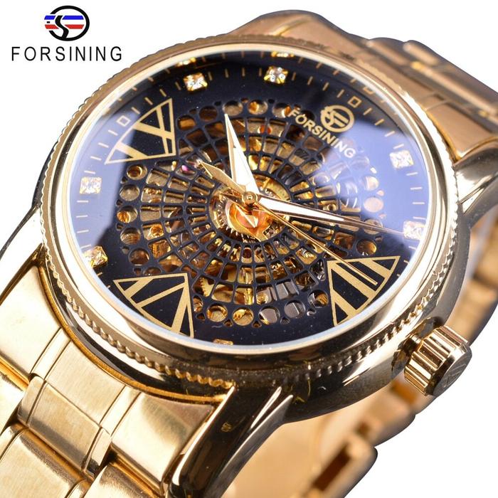 Original Forsining Automatic Watch Diamond Decorative Hollow Men's Tra