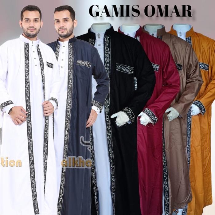 \BEST/ ALKHATIB GAMIS OMAR LUARAN PRIA BORDIR SERI WARNA DEWASA DAN