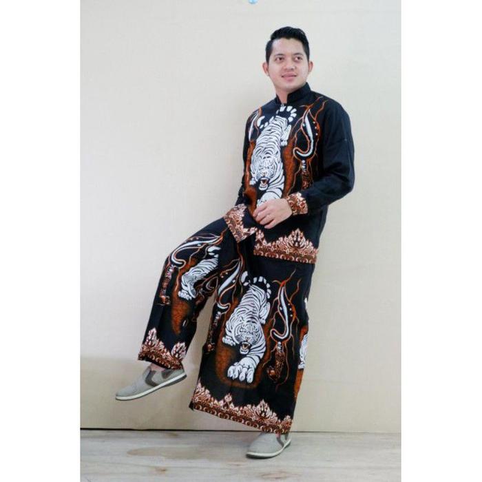 \BEST/ Celana sarung setelan baju koko pria Macan Putih