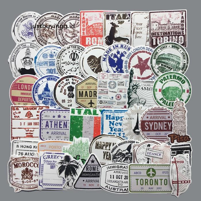 60pcs Lot Stiker Koper Desain Boarding Pass Air Tiket Kreatif Gaya
