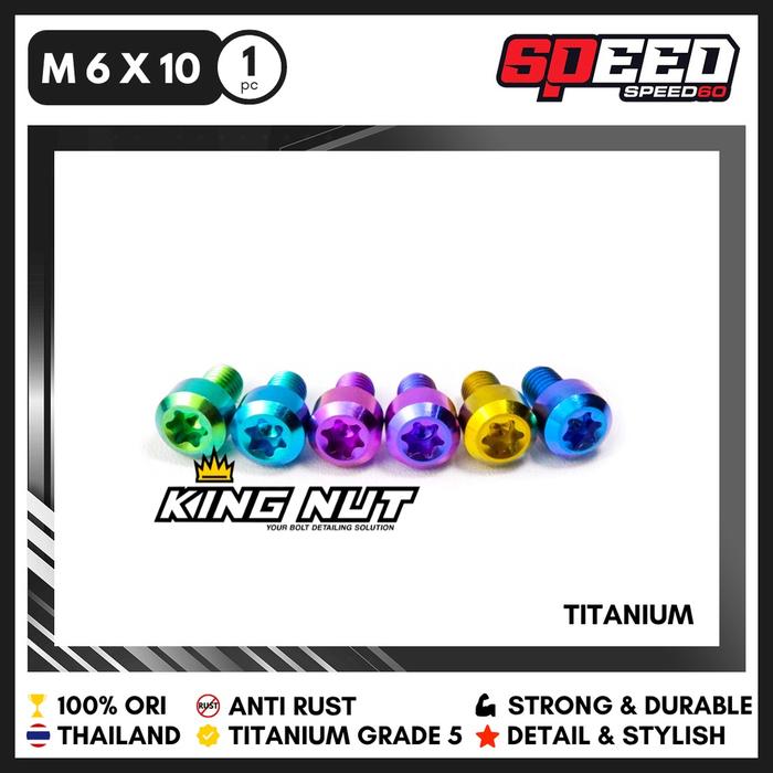 Baut M 6 x 10 Drat 10 x 10 Titanium Grade 5 Probolt Thailand King Nut