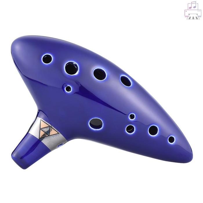 Gadi 12lubang Ocarina Keramik Alto C Vessel Flute Alat Musik Angin