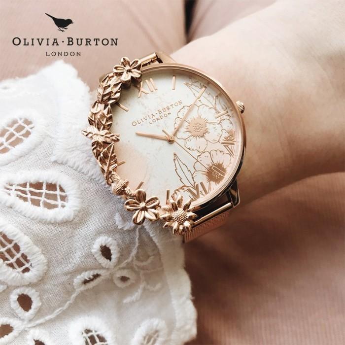 Olivia Burton Case Cuffs Abstract Floral RoseGold ORIGINAL