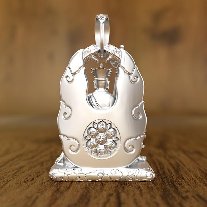 Kalung Sterling Silver 999 Hias Liontin Ksitigarbha Bodhisattva