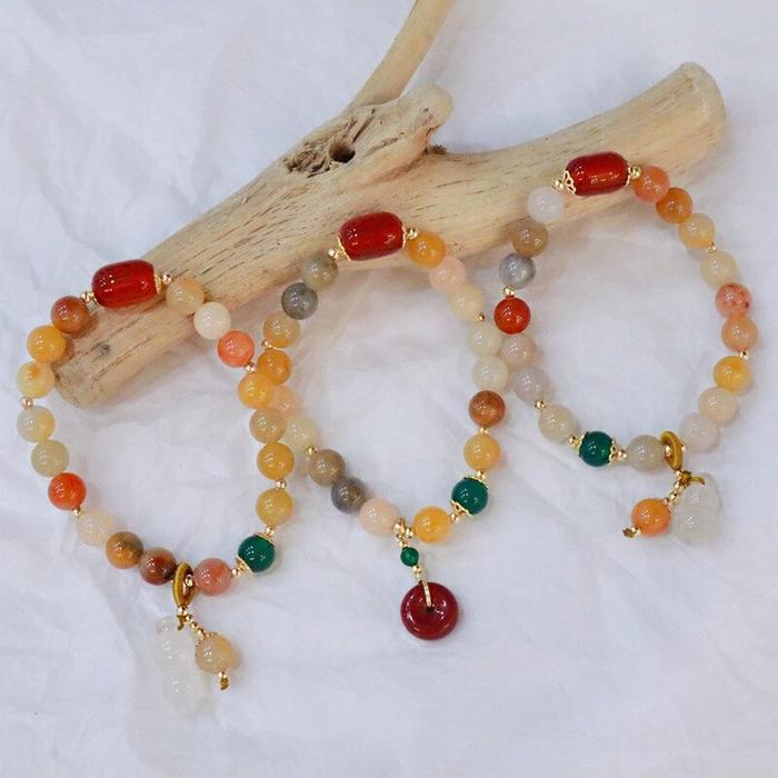 Gelang Batu Akik/Gelang Batu Akik Berwarna Liontin Liontin Kacang