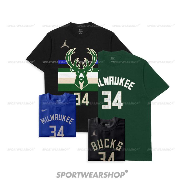 lub01 Baju Basket Pria Wanita NBA T shirt basket Kaos Milwauke Bucks