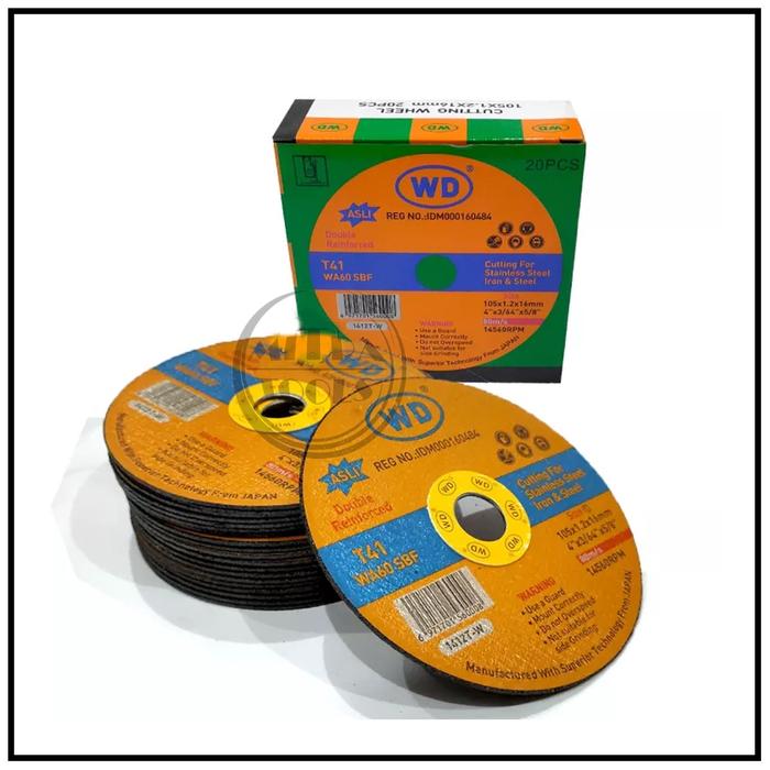 WD Batu Gerinda POTONG 4 Inch 1 pak / Cutting Wheels 4"X1.2 mm Batu