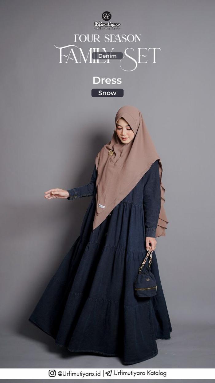 Urfimutiyaro - four season denim dress dewasa