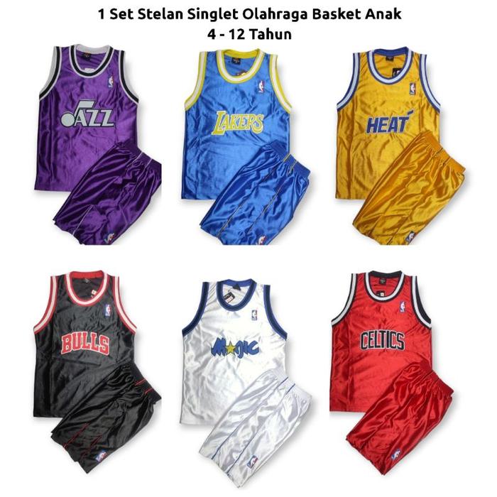 1 Set Pakaian Olahraga Anak / Setelan Singlet Olahraga Basket Anak