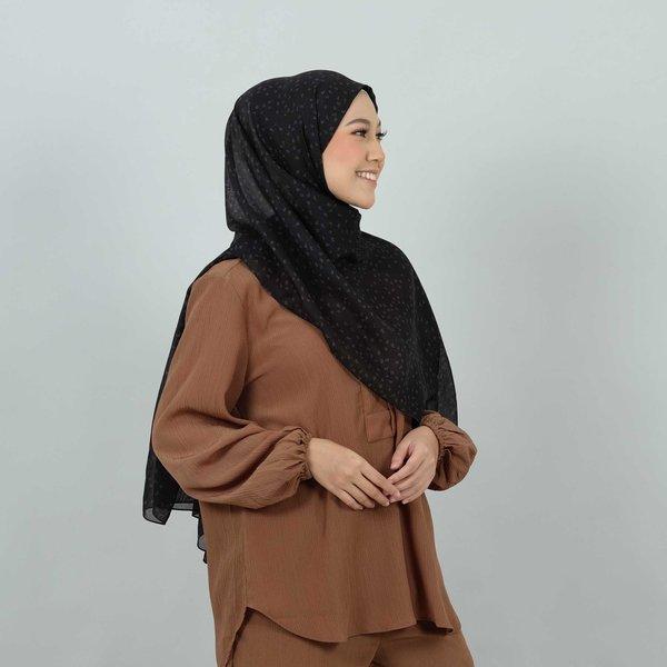 KERUDUNG DEENAY ORI FARANISA PASHMINA BLACK Hijab Jilbab Segi Empat