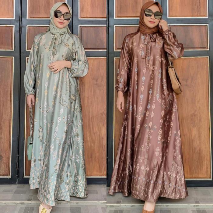 \\TERLARIS// Azkayla Amara Gamis Sarimbit Keluarga Motif Silk Premium