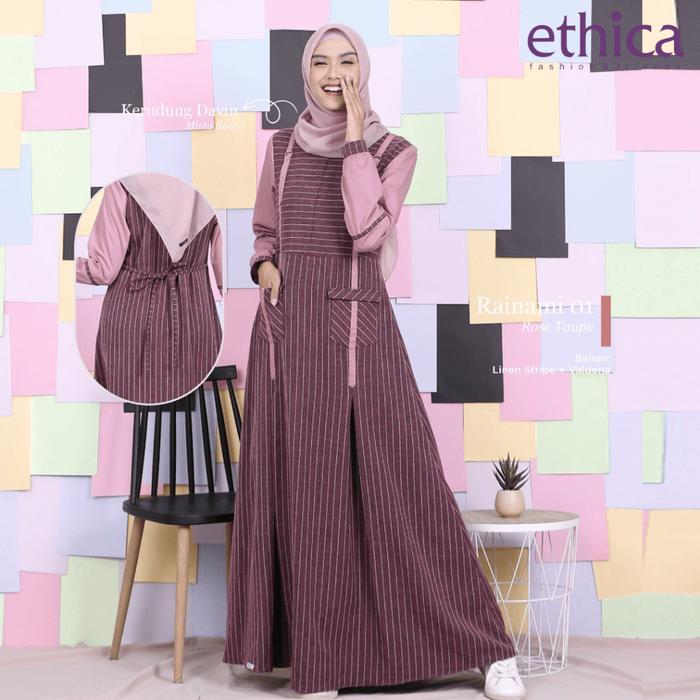 //BEST SELLER\\ Gamis Ethica Dewasa Rainami 01 Warna Blue Haze ,