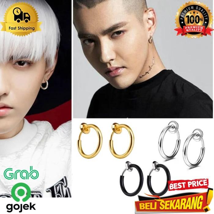 Anting Jepit Magnet Bulat Ring Hoop Telinga Hidung Fake Septum A127