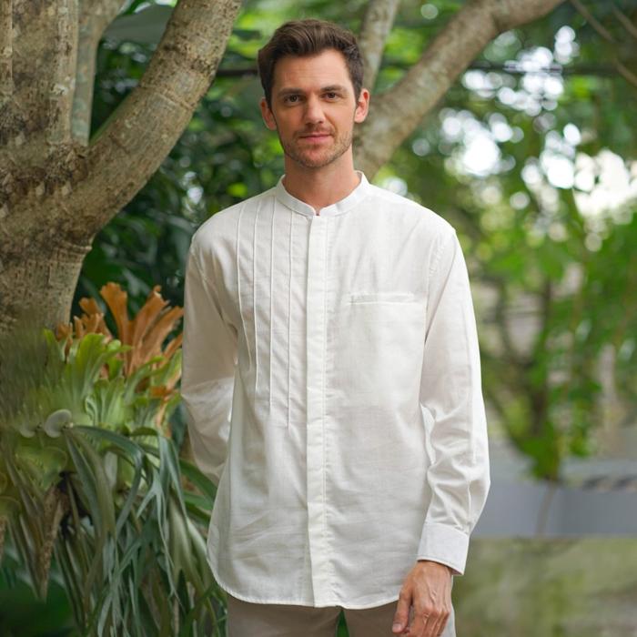 //BEST SELLER\\ Shafira – Ghazi Menswear White | Baju Koko tangan