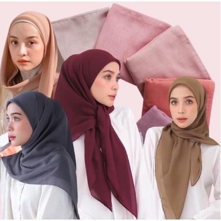 Berkualitas Hijab Paris Prem!um Segi Empat Jilbab Voal Kerudung Segi