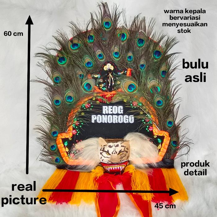 Reog Asli 60 Cm / Reog Mini / Reog Asli / Reog Ponorogo / Dadak Merak