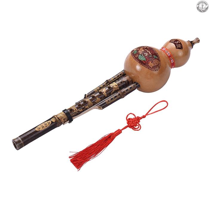 [In Stock] Termos Cucurbit Suling Bambu Hitam Buatan Tangan Cina Alat