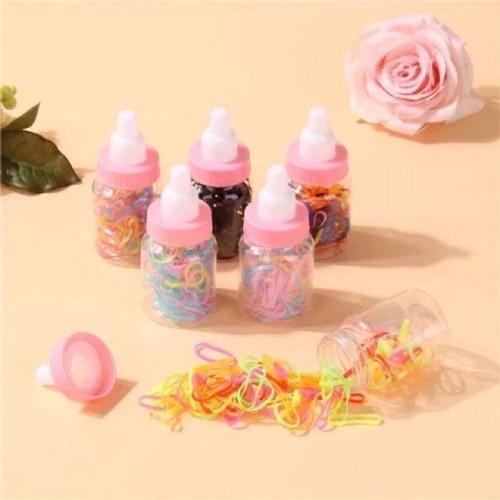 Karet jepang dot mini Gelang karet rambut jepang warna warni dot pink