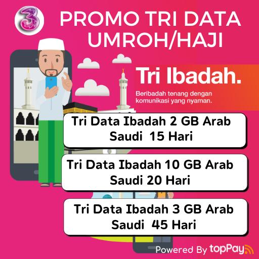 terlaris(RUDI) MURAH PAKET INTERNET TRI DATA IBADAH HAJI UMROH ARAB