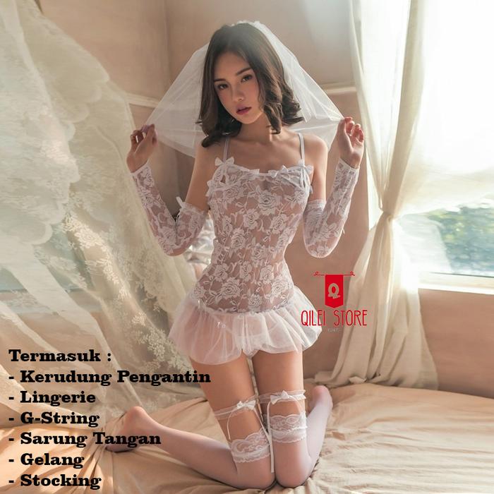 PRODUK TERBARU! Lingerie Sexy Hot Cosplay Bride Pengantin Wedding