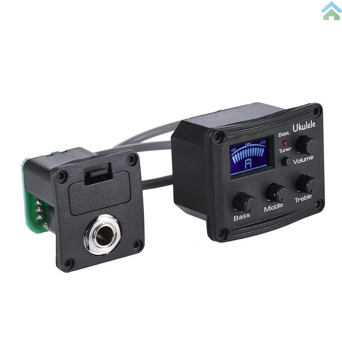 Ukulele Ukelele Uke Piezo Pickup Preamp 3-Band EQ Equalizer Tuner