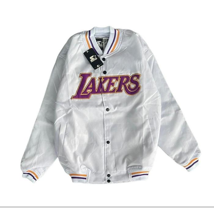 JAKET VARSITY STARTER LAKERS BB WHITE