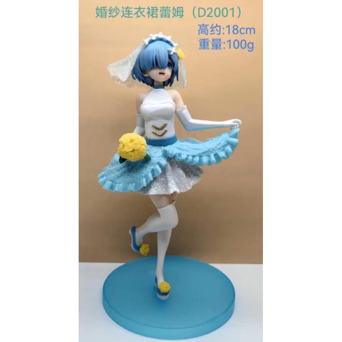 action figure re zero kara rem brides maid bunga kuning