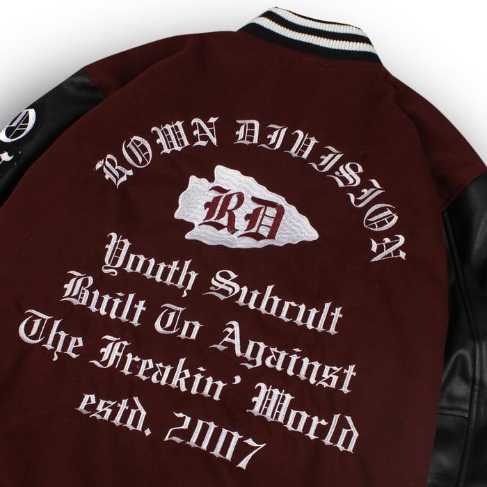 Rown Division Stockroom Jacket Varsity - Jaket Varsity Rumble Maroon