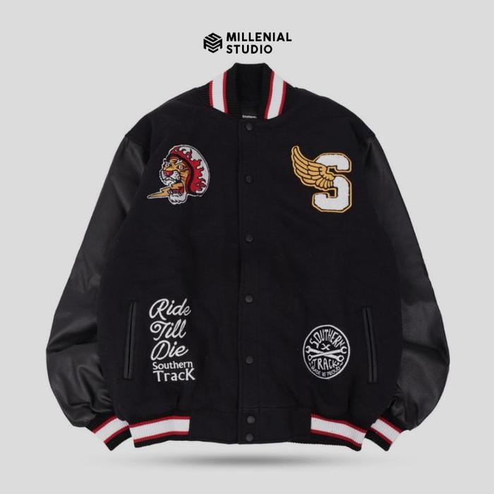 Varsity Jacket Ride Till Die Red Devil Black Original Jaket Varsity