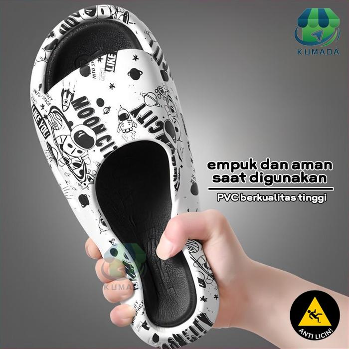 PROMO!! SANDAL PRIA SPACEMAN GRAFITI LUAR RUANGAN SANDAL KAMAR MANDI,