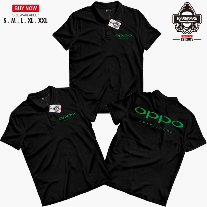 KARIMAKE Polo Shirt Kaos Polo Oppo Smartphone Logo Kaos Handphone