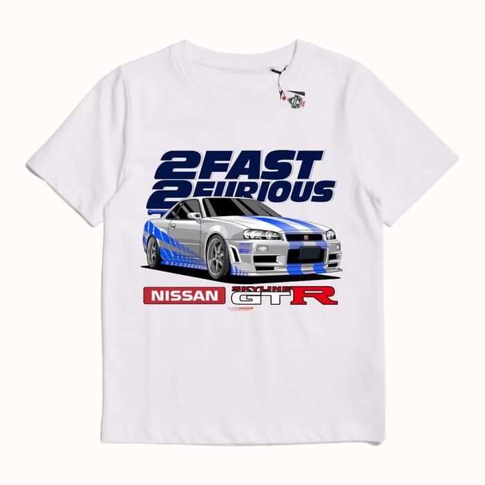 KARIMAKE Kaos Baju Anak NISSAN SKYLINE R34 2 FAST 2 FURIOUS BRIAN O
