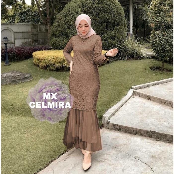 Diskon!! Mx Celmira /Maxi Duyung Brukat/Gamis Duyung/Gamis Brukat/Gaun