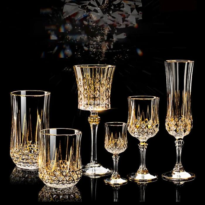 Wine Glasses Crystal Glasses Gold Foil Crystal Shot Glasses For Vodka