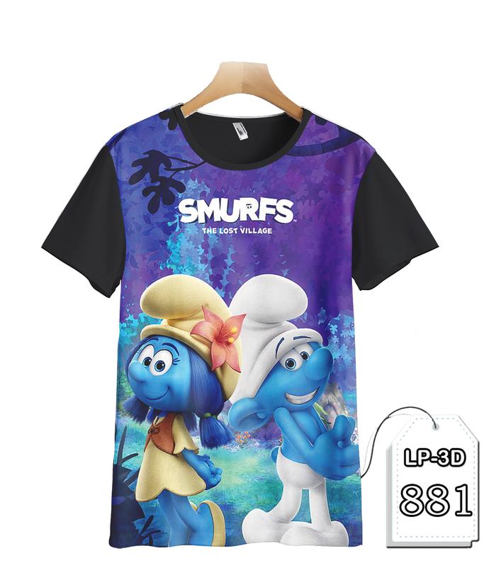 Baju Anak The Smurfs Kaos Anak dan Dewasa Kartun Animasi Fashion