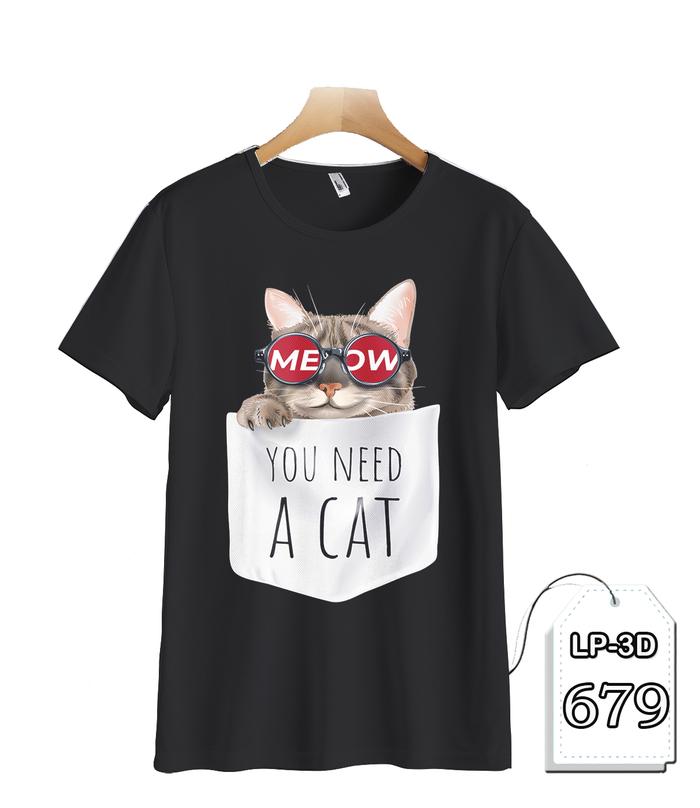 Baju Anak Kucing Lucu 3D Tshirt Kucing Lucu Anak LP3D-679