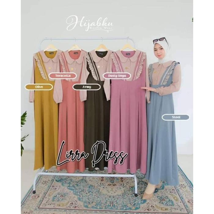 Murah Lurry Lirra Renda Gamis Wanita Dress Maxy Crinkle Airflow