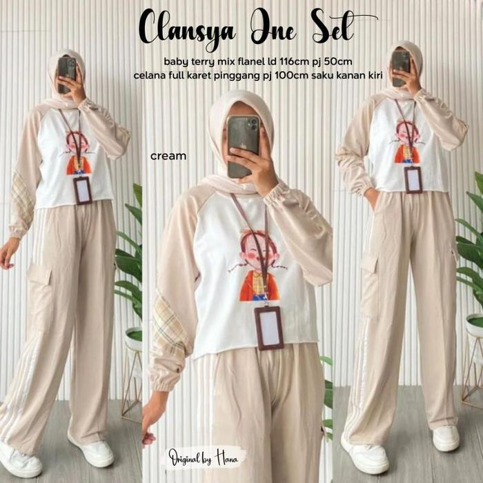Murah CLANSYA ONE SET ORI BY HANA | SPORTY SET WANITA