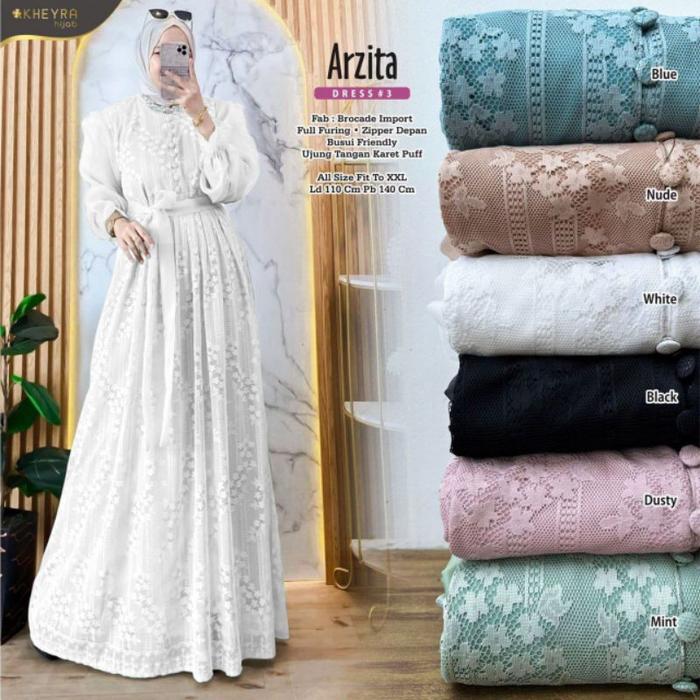 Hots ARZITA DRESS ORI BY KHEYRA | GAMIS BROKAT