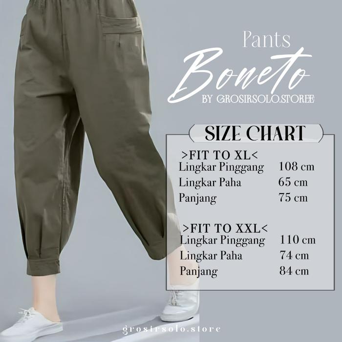 Terbaik Celana Wanita Boneto Daily Baggy Pants Kantong Depan Bawah