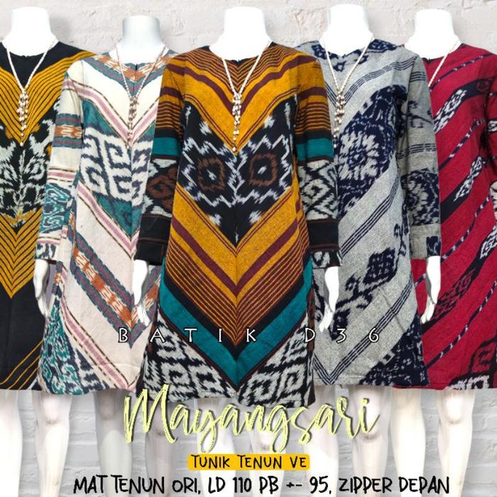 Special Tunik Tenun Mayangsari Dress Wanita Kerja elegan modern kasual