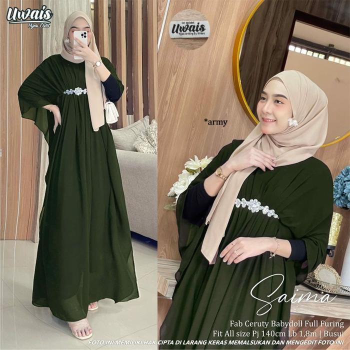 Laris BAJU GAMIS WANITA SAIMA MAXY ORI BY UWAIS
