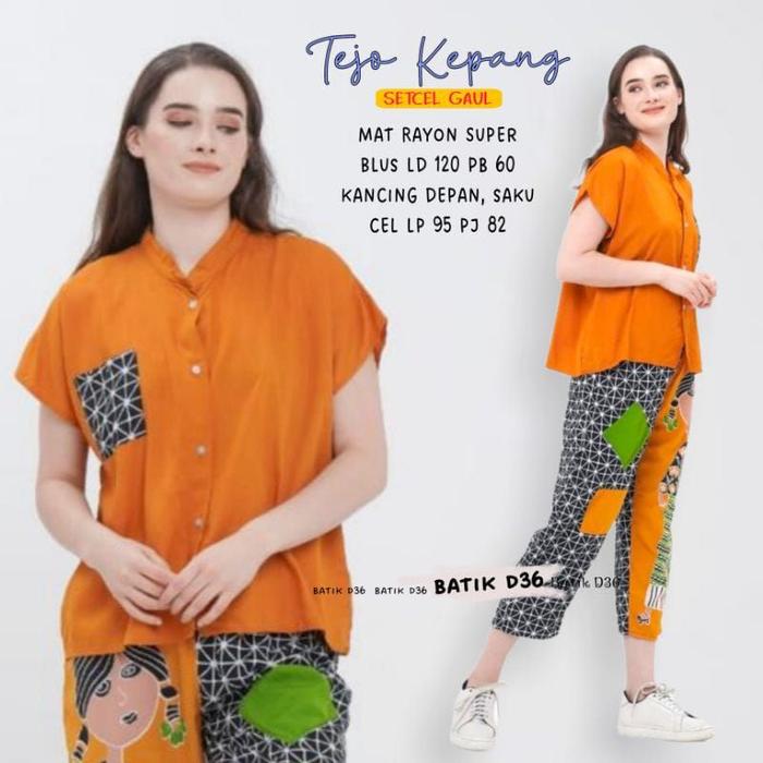 Terbaik (Semerbak) Setelan Celana Rayon Wanita Gaul Tejo Kepang