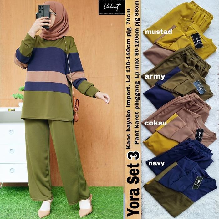 Laris SETELAN WANITA YORA SET #3 ORI BY VALENT